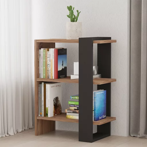 Книжна рафт 70x51.8x25 Антрацит-Дъб