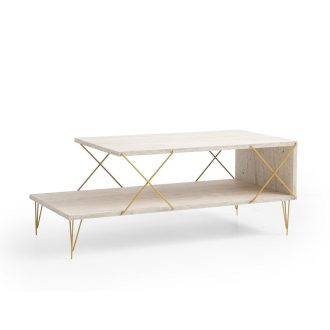   Кафе маса с метални крака 100x40x50см, златна