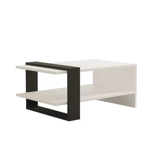 Кафе маса 80x35x55 см, антрацитно-бяла