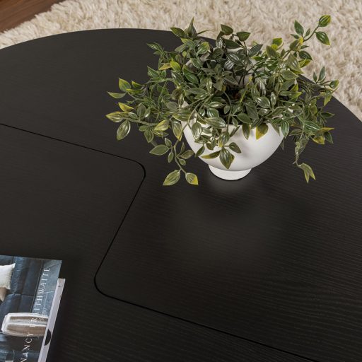 Кръгла кафе маса 90x41 см, черна