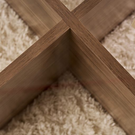 Кръгла кафе маса с топ от закалено стъкло 75x35x75 см, орех