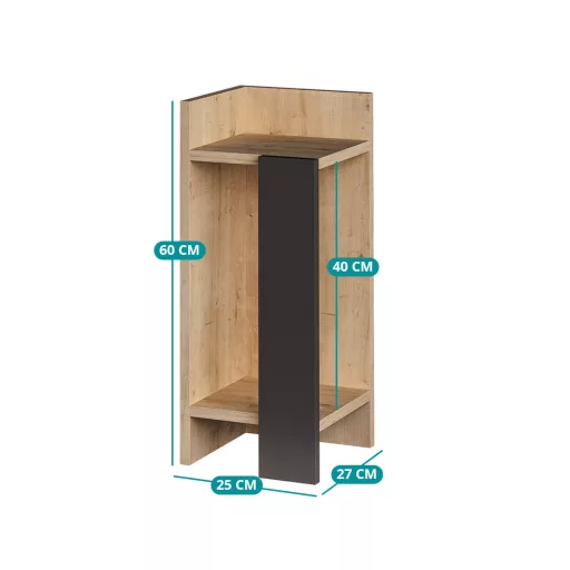Ляво нощно шкафче 60x25x27 см Антрацит-Дъб