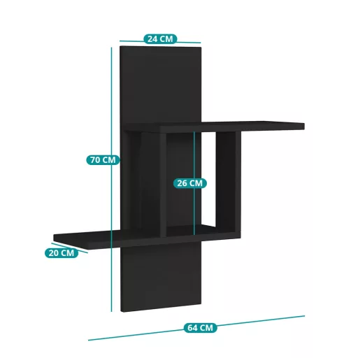 Стенна рафт 70x64x20 см, антрацит