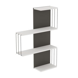 Стенна рафт 96x64x19 см, Бял-Антрацит