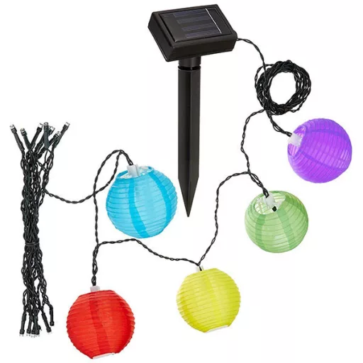 10-части слънчеви LED фенерчета с гирлянди, 2.4м, устойчиви на времето и цветни
