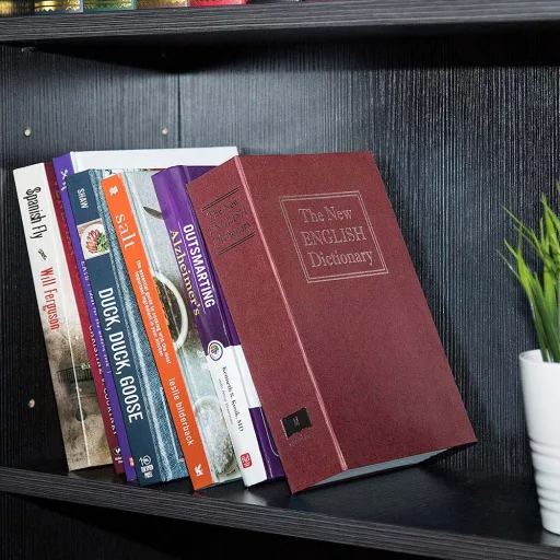 Сейф под формата на книга с ключ - Дискретно метално съхранение за дом или офис