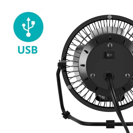 USB настолен вентилатор с регулируем ъгъл за лаптопи и компютри