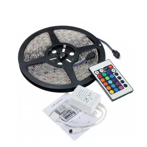 5m Програмируема RGB LED Лента - Водоустойчива, Дистанционно Управление, Регулируема Яркост