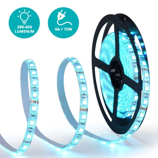 5m Програмируема RGB LED Лента - Водоустойчива, Дистанционно Управление, Регулируема Яркост