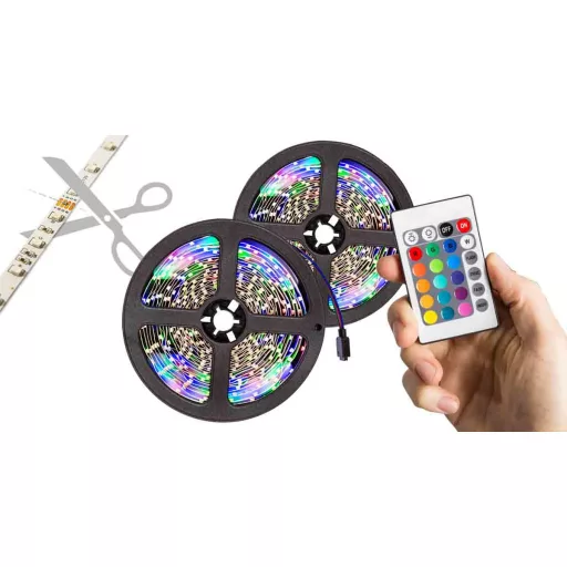 5m Програмируема RGB LED Лента - Водоустойчива, Дистанционно Управление, Регулируема Яркост