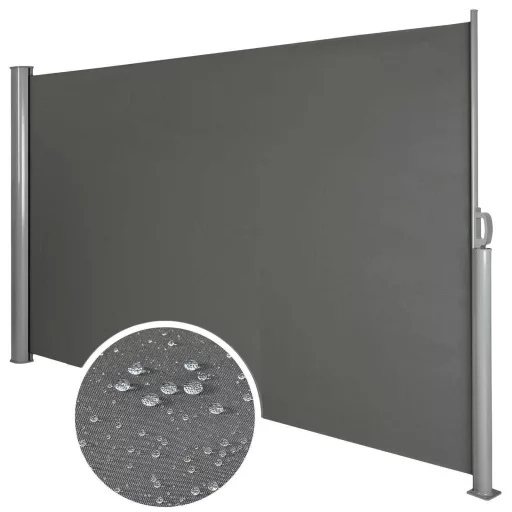 Сгъваема водоустойчива преграда за поверителност - Тъмен сив, 160x300 см