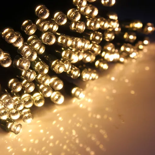 100 LED Слънчеви градински светлини - 20м, Топло бяло, Устойчиви на времето