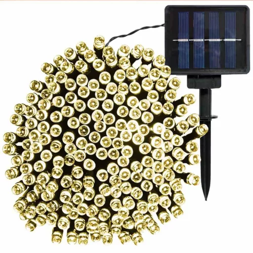 100 LED Слънчеви градински светлини - 20м, Топло бяло, Устойчиви на времето
