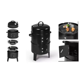  Дървени въглища BBQ пушач грил с 3 решетки за печене и вграден термометър