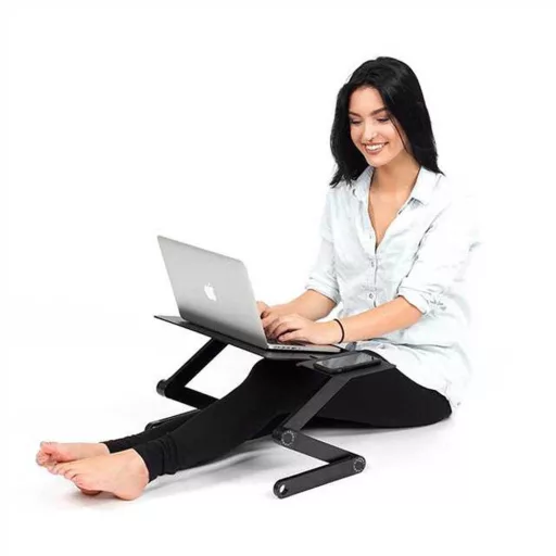 Регулируема стойка за лаптоп с подложка за мишка - Ергономична, преносима, универсален дизайн