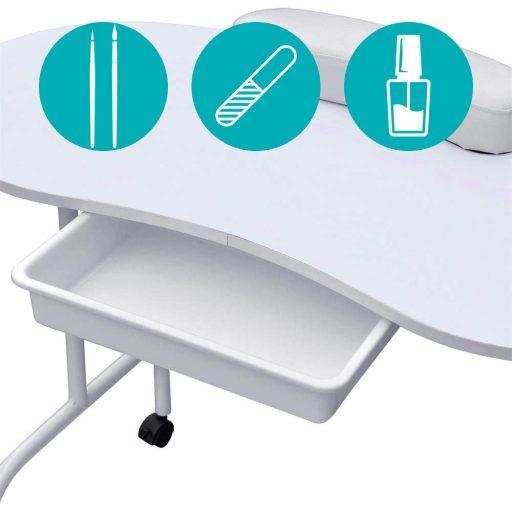 Портативна сгъваема маса за маникюр с чекмедже и чанта за носене - Идеална за салони и мобилни услуги
