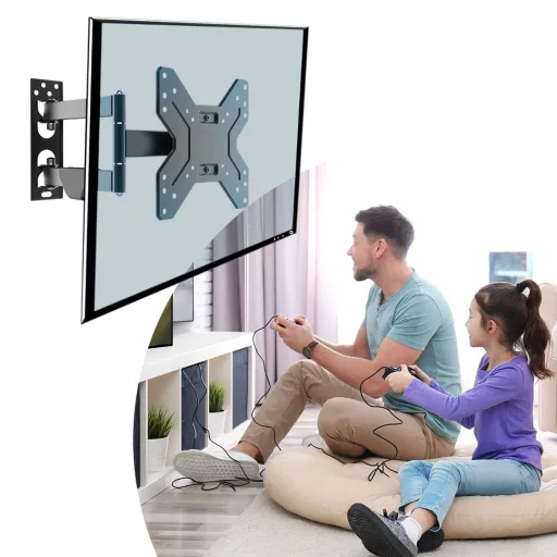 Сгъваем и накланящ се стенен монтаж за телевизор за екрани 14-42", капацитет 50 кг