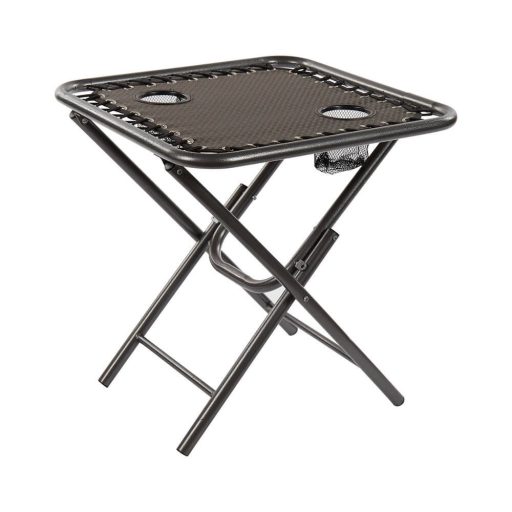 Комплект градински столове с нулева гравитация от 2 части с маса и сваляща се облегалка