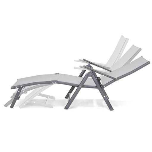 Комфортен регулируем сгъваем шезлонг с лек алуминиев каркас