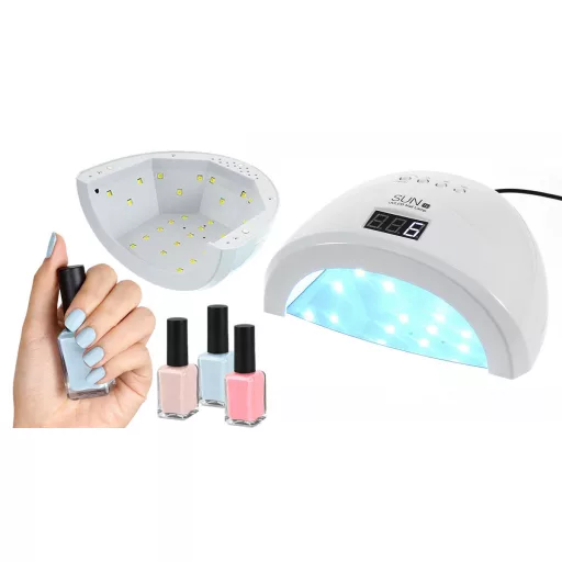 24 LED UV лампа с цифров дисплей и таймер - 48W, сваляемо магнитно дъно