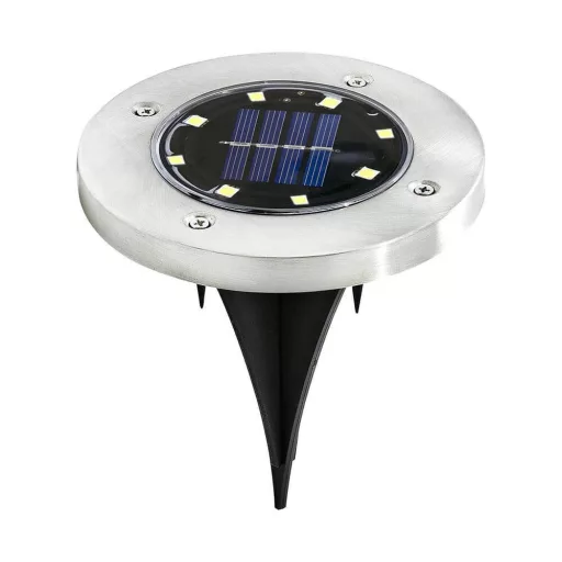 Комплект слънчеви лампи за открито с 4 части и неръждаема стомана, 8 LED, универсална инсталация