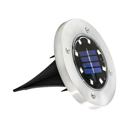 Комплект слънчеви лампи за открито с 4 части и неръждаема стомана, 8 LED, универсална инсталация