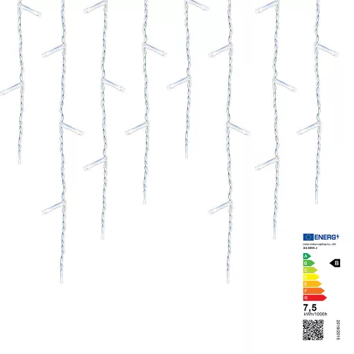LED завеса от ледени висулки - студено бяло, 230 или 690 LED, 8 режима на осветление, IP44 водоустойчив
