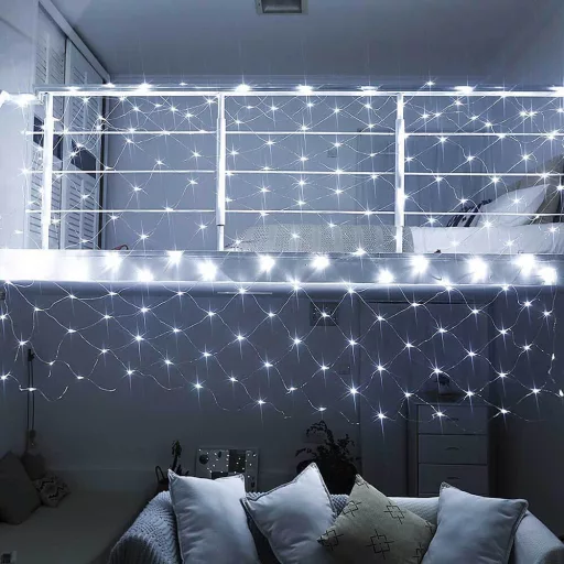 128 LED мрежа с fairy lights - Топло и студено бяло, 7 режима, Вътрешно/Външно