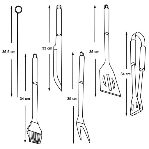 9-частен комплект инструменти за барбекю от неръждаема стомана с чанта за носене