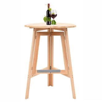   Сгъваема маса за парти от бор - 75 см диаметър, преносимо и стилно решение за вътрешни и външни събития