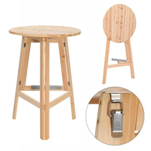 Сгъваема маса за парти от бор - 75 см диаметър, преносимо и стилно решение за вътрешни и външни събития