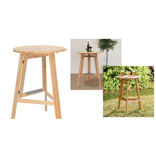 Сгъваема маса за парти от бор - 75 см диаметър, преносимо и стилно решение за вътрешни и външни събития