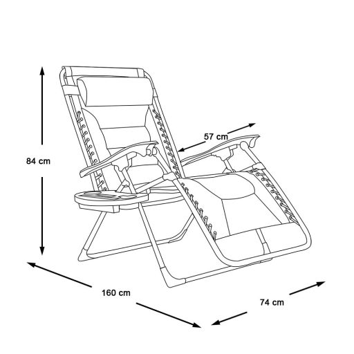 Делукс стол за нулева гравитация с регулируема облегалка и странично съхранение - различни цветове