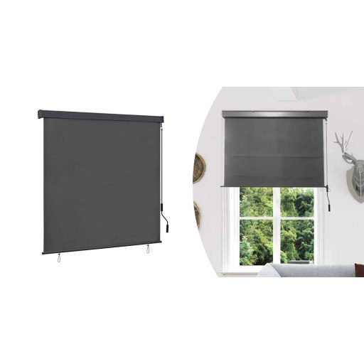 Вертикален сенник, 1.3x2.5м, сив - Лесен за употреба с ръчен валяк