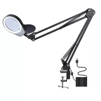  Маска с LED осветление, монтирана на маса с 3X/10X лещи и регулируема яркост