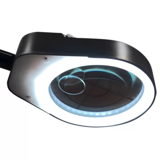 Маска с LED осветление, монтирана на маса с 3X/10X лещи и регулируема яркост