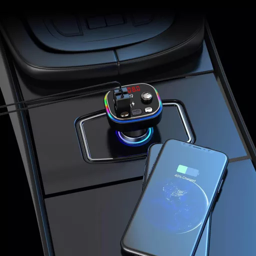 Мултифункционален Bluetooth автомобилен предавател с двойно USB зареждане и FM радио