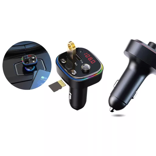 Мултифункционален Bluetooth автомобилен предавател с двойно USB зареждане и FM радио
