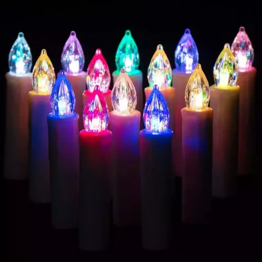 Безжичен комплект LED свещи, 30 части с дистанционно управление, различни цветове
