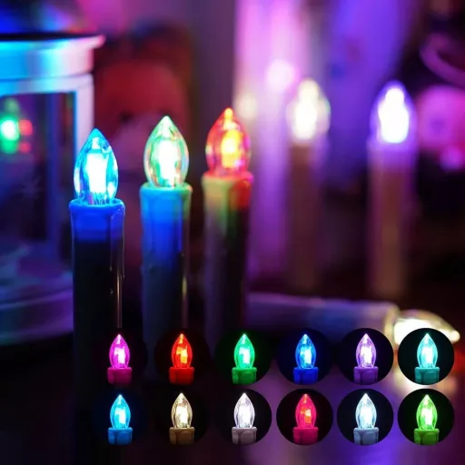 Безжичен комплект LED свещи, 30 части с дистанционно управление, различни цветове