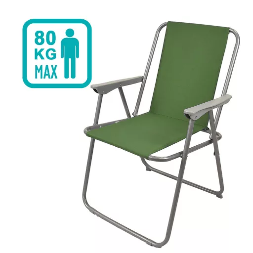 Комплект рибарски столове с 2 части, сгъваеми с подлакътници, капацитет 80 кг