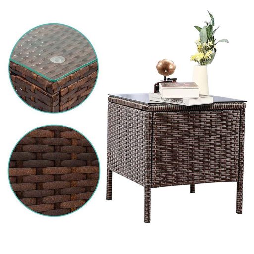 3-частен комплект мебели за патия от полиратан, устойчив на времето с възглавници