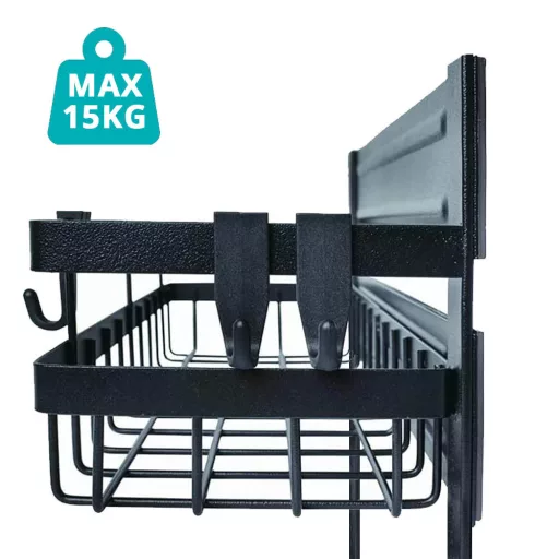 Магнитна кухненска рафт с 2 кошници и 4 куки