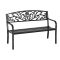 Метална градинска пейка за 2 души на открито, капацитет 200 кг, елегантен черен дизайн