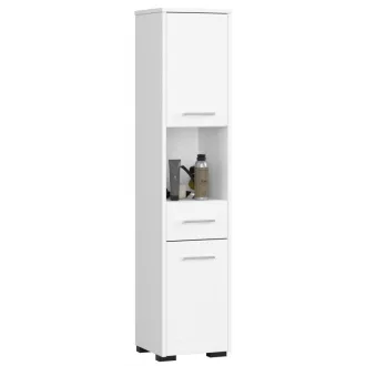  Тесен шкаф за баня с 1 чекмедже и 2 шкафа 30x140x30 см