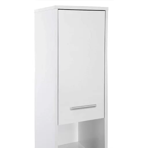 Тесен шкаф за баня с 1 чекмедже и 2 шкафа 30x140x30 см
