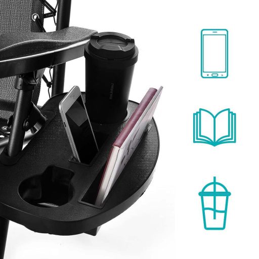 Стол за релаксация с нулева гравитация с навес и държач за чаша - Комплект от 2, различни цветове