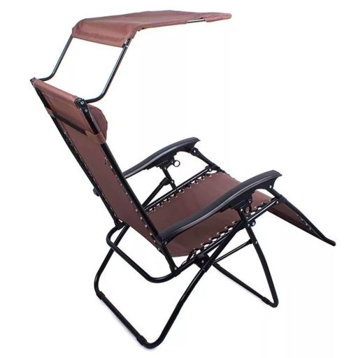 Стол за релаксация с нулева гравитация с навес и държач за чаша - Комплект от 2, различни цветове