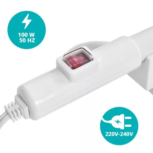 Електрическа сушилня за хавлии с форма S - Монтирана на стена, 100W, Защита IP44