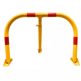   Сгъваема заключваща се бариера за паркиране - устойчива на атмосферни влияния жълта стомана с 3 ключа